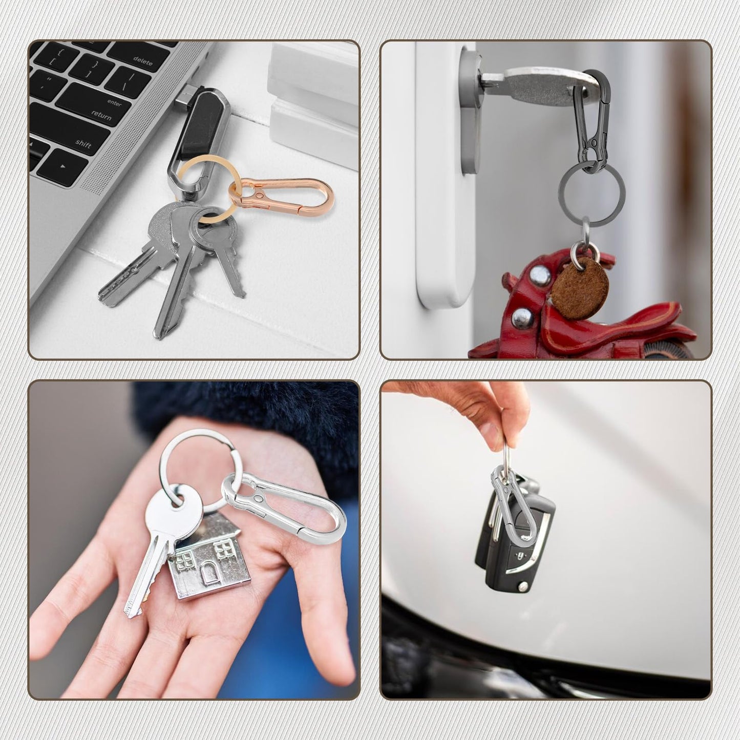 6 PCS Metal Keychain Carabiner Clip for Keys,Heavy Duty Key Rings for Car Keys, Key Chain Hooks Organizer,Key Ring Clips Holder for Men, Mini Carabiner Keychain Hook, Car Keychain for Purse Women