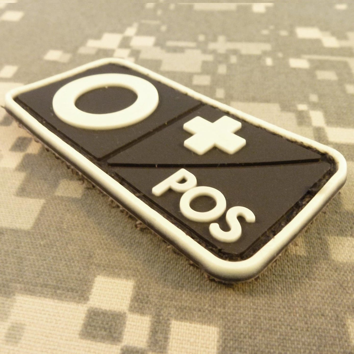 O Positive Mini First Aid Blood Type PVC Patch - Glow in the Dark, Velcro-Compatible for Hats & Gear
