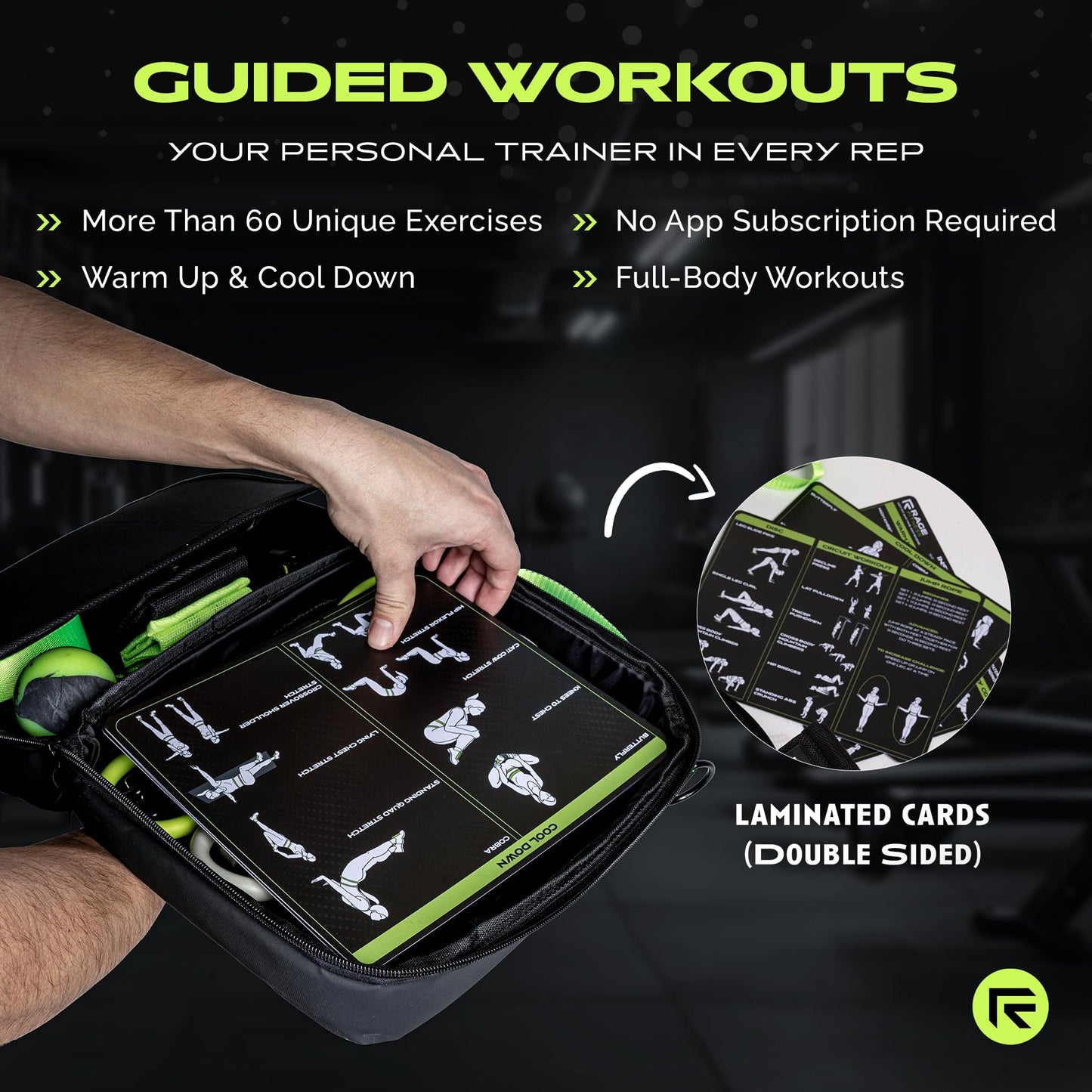 Ex Kit Home Gym Equipment with Carry Bag - 10Pcs Resistance Bands Kit with Handles, Door Anchor, Jump Rope, Booty Bands & More – Full Body Workout Bands Set for Strength, Cardio & Flexibility