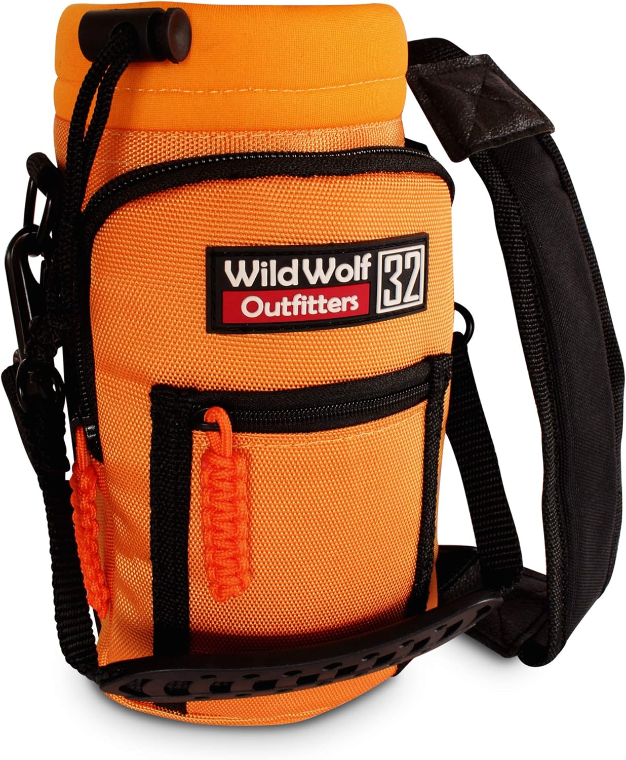 Wild Wolf Outfitters - #1 Best Water Bottle Holder for 32 oz Bottles - Carry, Protect and Insulate Your Flask with This Military Grade Carrier w/ 2 Pockets and an Adjustable Padded Shoulder Strap.