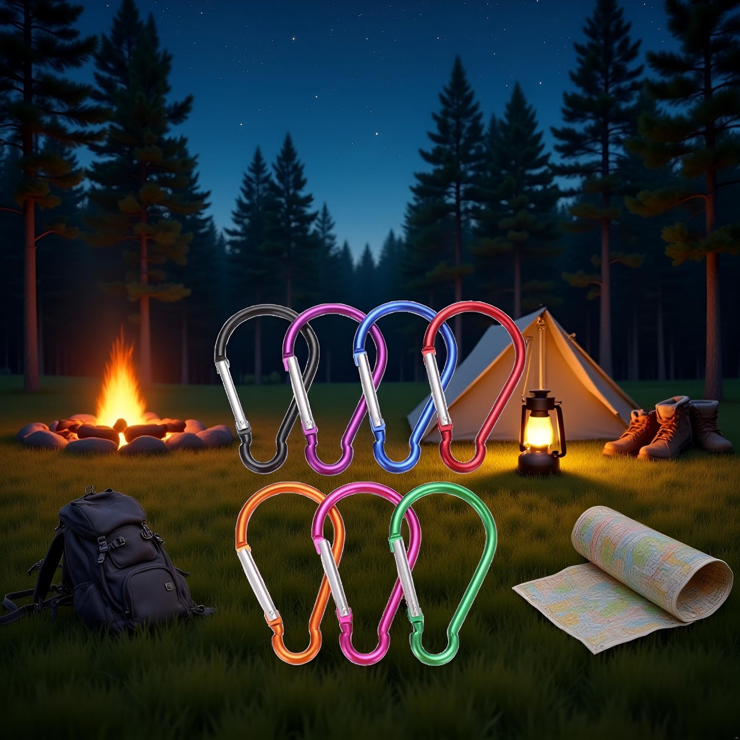 5Pcs Carabiner Clip 4" Aluminum Carabiner Clip Big Spring Snap Key Chain Hook Caribeaner for Outdoor Use Carabeaner Keychain Clip Great for Outdoors Keychains and Gear Organization，Accessory