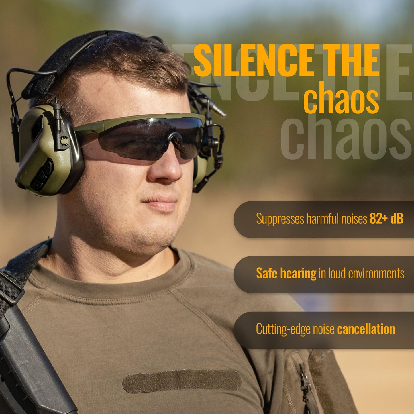 EARMOR M32 PLUS Tactical Headset for Helmet - Noise Canceling Headphones with mic for Shooting & Hunting Earmuffs, Nato TP120 Jacket, Green