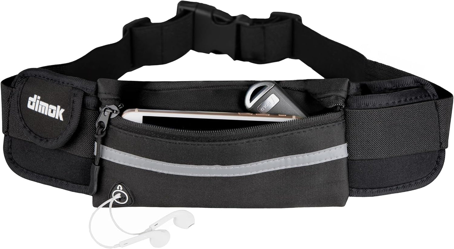 Running Belt Waist Pack - Water Resistant Runners Belt Fanny Pack for Hiking Fitness – Adjustable Running Pouch for Phones iPhone Android