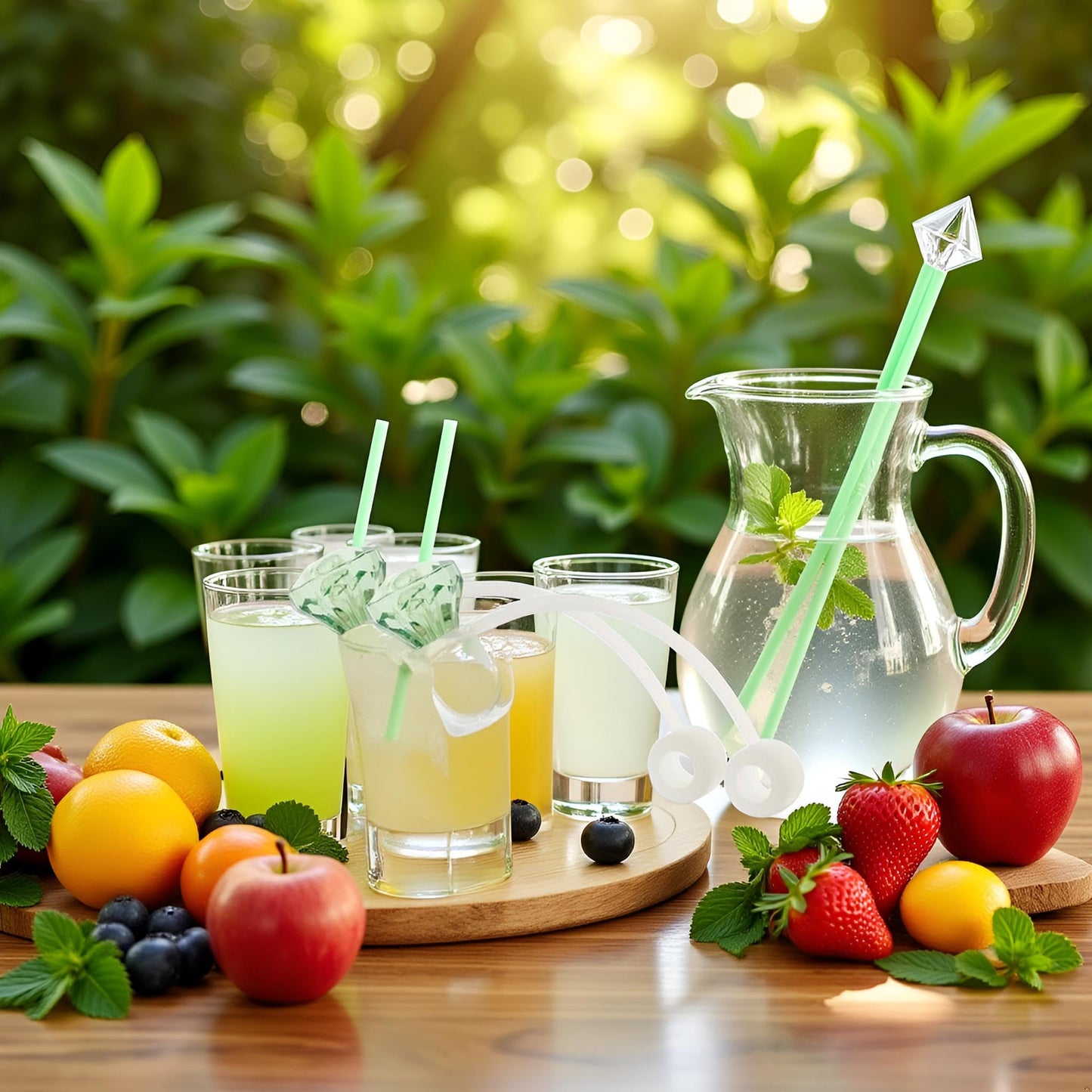 2Pcs Diamond Straw Toppers for Stanley Cup, Silicone Straw Covers Cap for Stanley Cup Accessories, 10mm Tip Cover, Dustproof Drinking Protector for Water Bottles (Green)