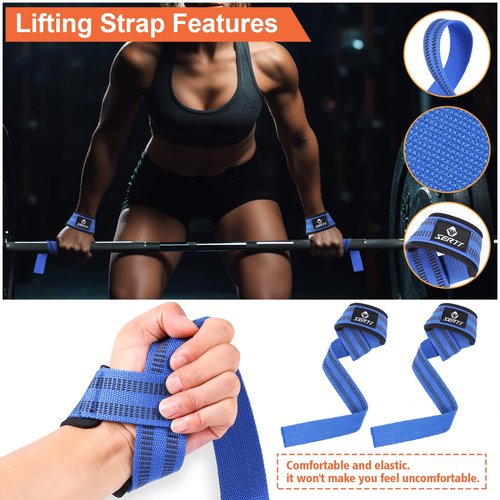 SERTT 12Pcs Foam Barbell Pad Set for Squats, Hip Thrust Pad Gym Essentials Set for Workout, 1 Gym Pad, 1 Carry Bag, 2 Lifting Strap, 2 Ankle Cuffs, 3 Ankle Risistance Band, 3 Hip Resistance Bands