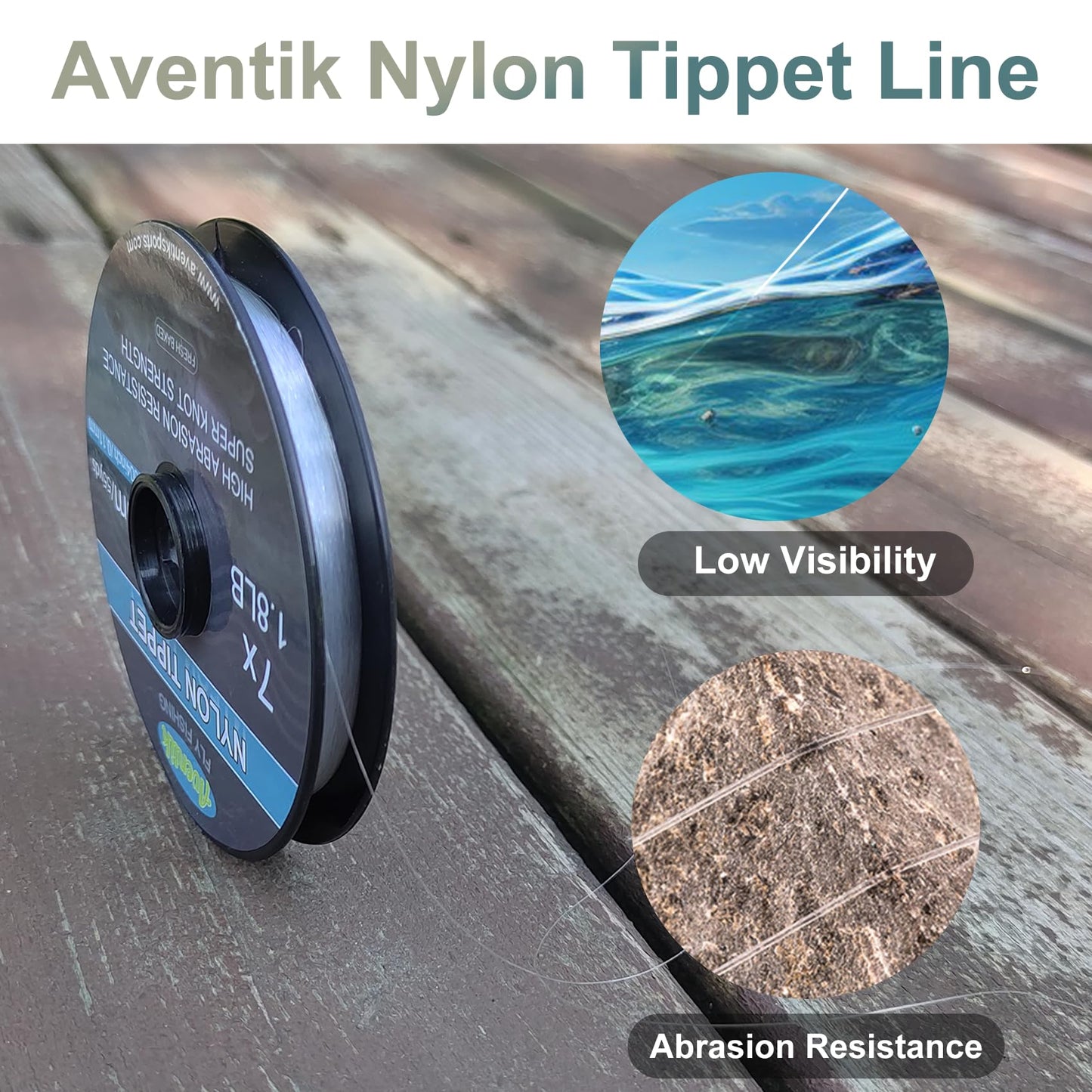 Aventik Fly Fishing Tippet Line Fresh Baked with Holder Invisible Bass Fishing Carp Saltwater Leader 3 or 4 Packs(50m Fly Tippet, 1X+2X+3X+Tippet Holder)