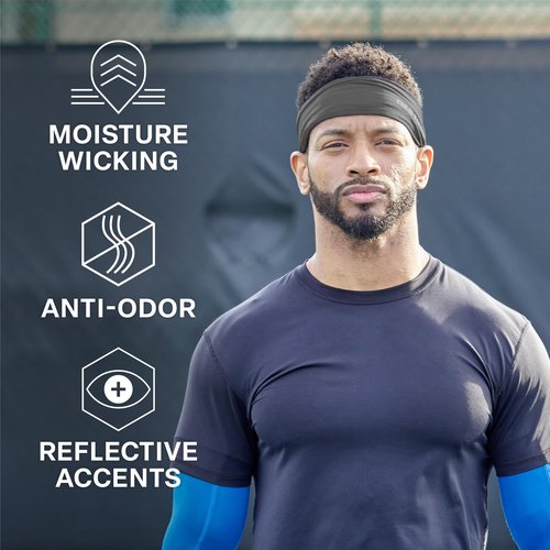 COLD FACTOR Instant Cooling Headband 3 Pack (Gray) | Advanced Chemical-Free Evaporative Cooling Technology |2+ Hours of Cooling | Ideal for Sports, Yoga, Outdoor Activities Like Hiking & Golf