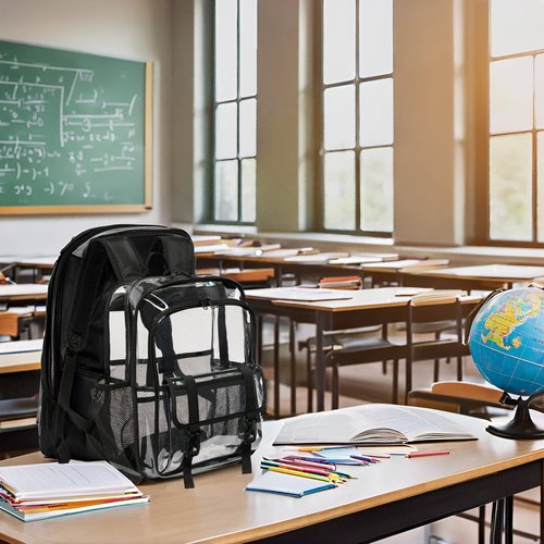 KUI WAN Clear Backpack, 15 inch Heavy Duty See Through Backpack for Boys and Girls Clear Book Bag with Multi-pockets