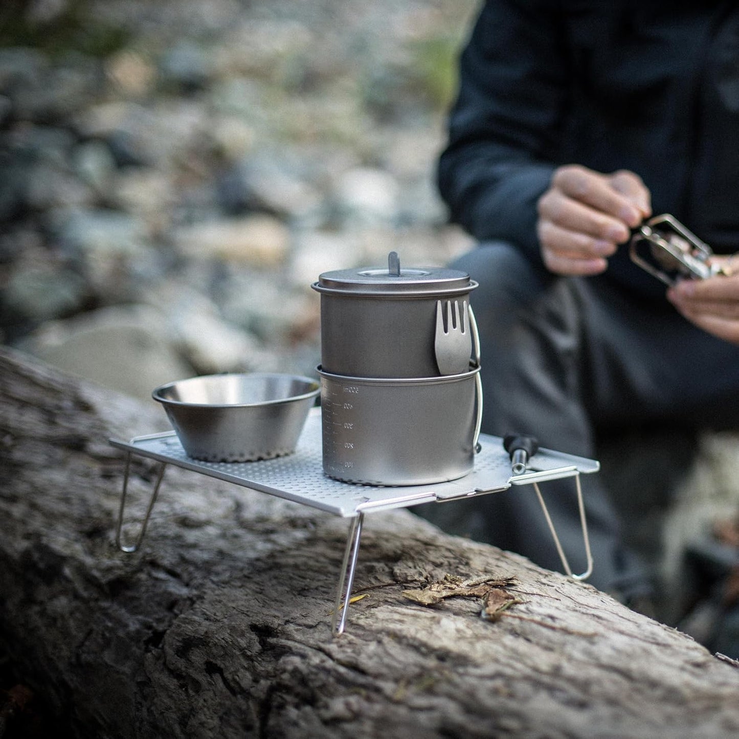 Snow Peak Ozen Solo Table, SLV-171, Aluminium, Lightweight for Backpacking, Designed in Japan, Lifetime Product Guarantee