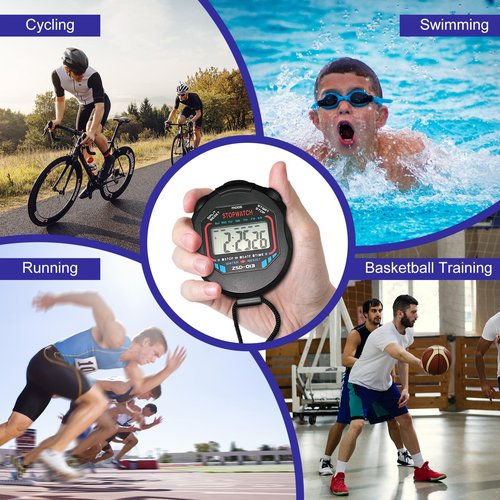 Digital Stopwatch-Sports Timer Set Multi-Function Professional Handeled Electronic Large Display (Style A)
