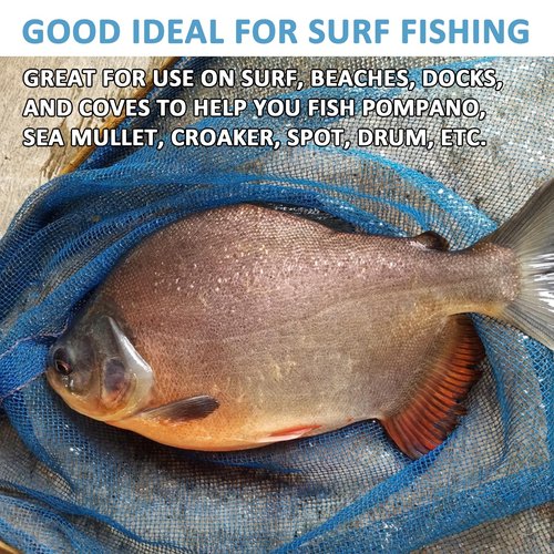 Eupheng Saltwater Pre Rigged Pompano Rigs for Surf Fishing High Low Rigs with Floats Beads Double Circle/Wide Gap Hooks 6/12PCS (6PCS-1/0# Circle Hook-3 Colors (Each Color 2))