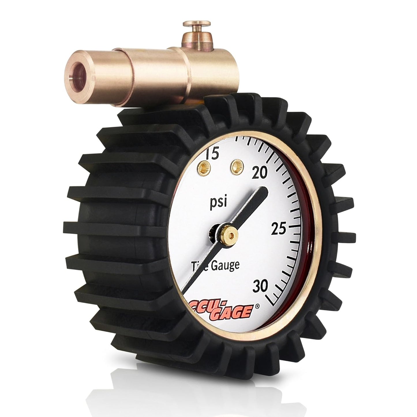 Accu-Gage Fat Bike Presta Valve Low Pressure Bicycle Tire Gauge, 30psi
