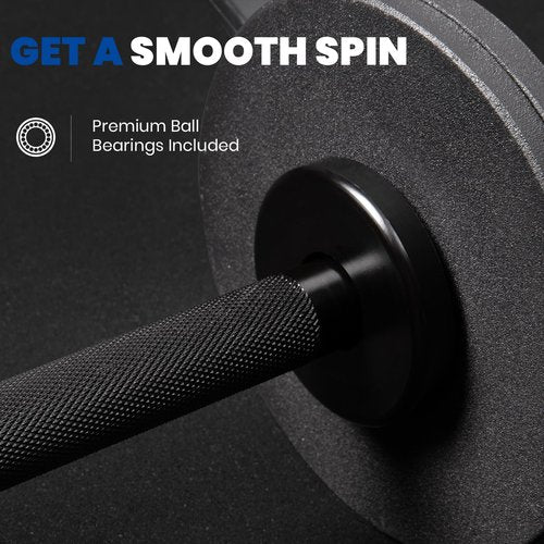 LIONSCOOL 16"Loadable Dumbbells Pairs, Olympic Dumbbell Bar/Handle for Strength Training, Compatible with 2’’ Standard Plates (Overall Black)
