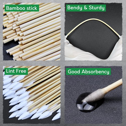 Gun Cleaning Supplies in Storage Box - Gun Cleaning Patches & Gun Cleaning Swabs, 6" Long Cotton Swab & 2" Gun Cleaning Cloth - Lint Free & Highly Absorbent, Gun Cleaning Kit for Most Calibre Firearms