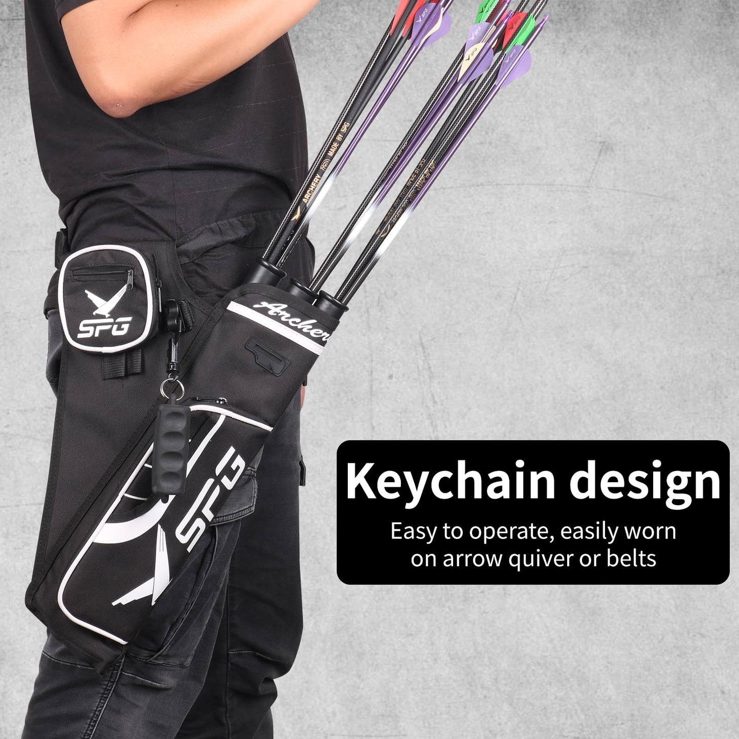 FENJANER Arrow Puller - Archery Target Remover Gripper - Hand Saver with Hanging Buckle for Hunting and Practice Shooting (Black)