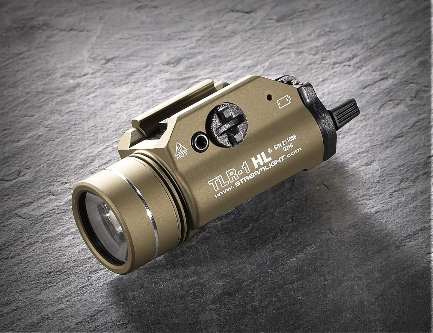 Streamlight 69266 TLR-1 HL 1000-Lumen 20000 Candela Rail-Mounted Tactical Weapon Light with Specific Compatibility Rail Locating Keys, Flat Dark Earth