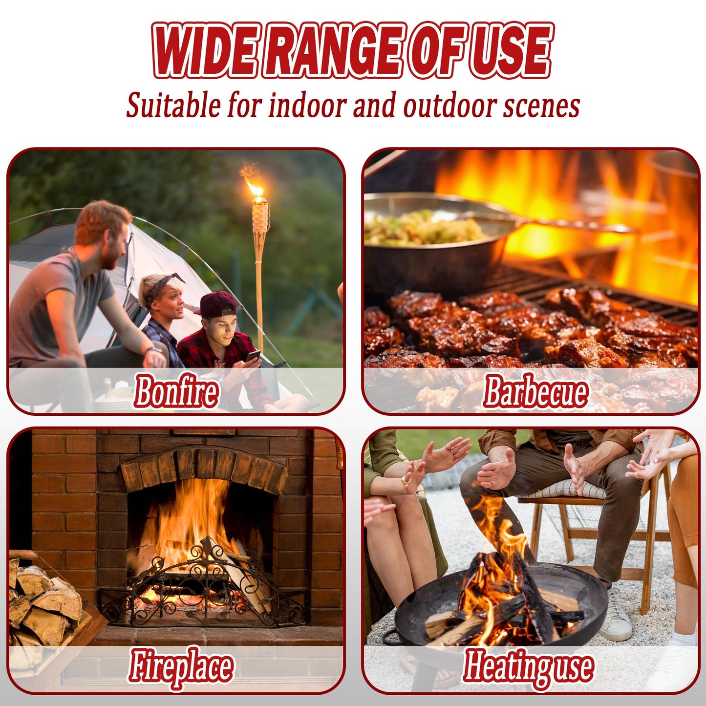 HZCGJMY 60Pcs Fire Starters Sticks Waterproof Firestarters for Outdoor Fire Pit Camping Fire Starter Charcoal Starters for Wood Stove, BBQ Grills, Bonfires, Easy to Light