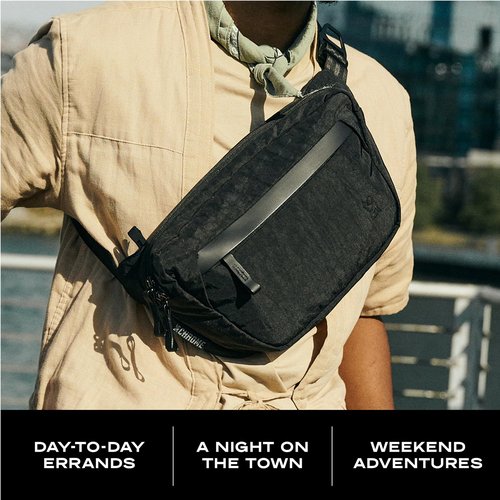 Chrome Industries Sabin Sling Bag for Men and Women – Large Main Compartment, Lightweight Recycled Materials and Metal Adjuster Buckle – 6L, Black