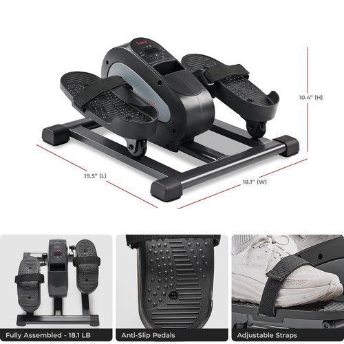Sunny Health & Fitness Smart Motorized Mini Elliptical Trainer w/Remote Control, Indoor Under-Desk Pedal Exerciser for Seniors’ Mobility & Cardio Workout, Free SunnyFit App Connection – SF-E324028