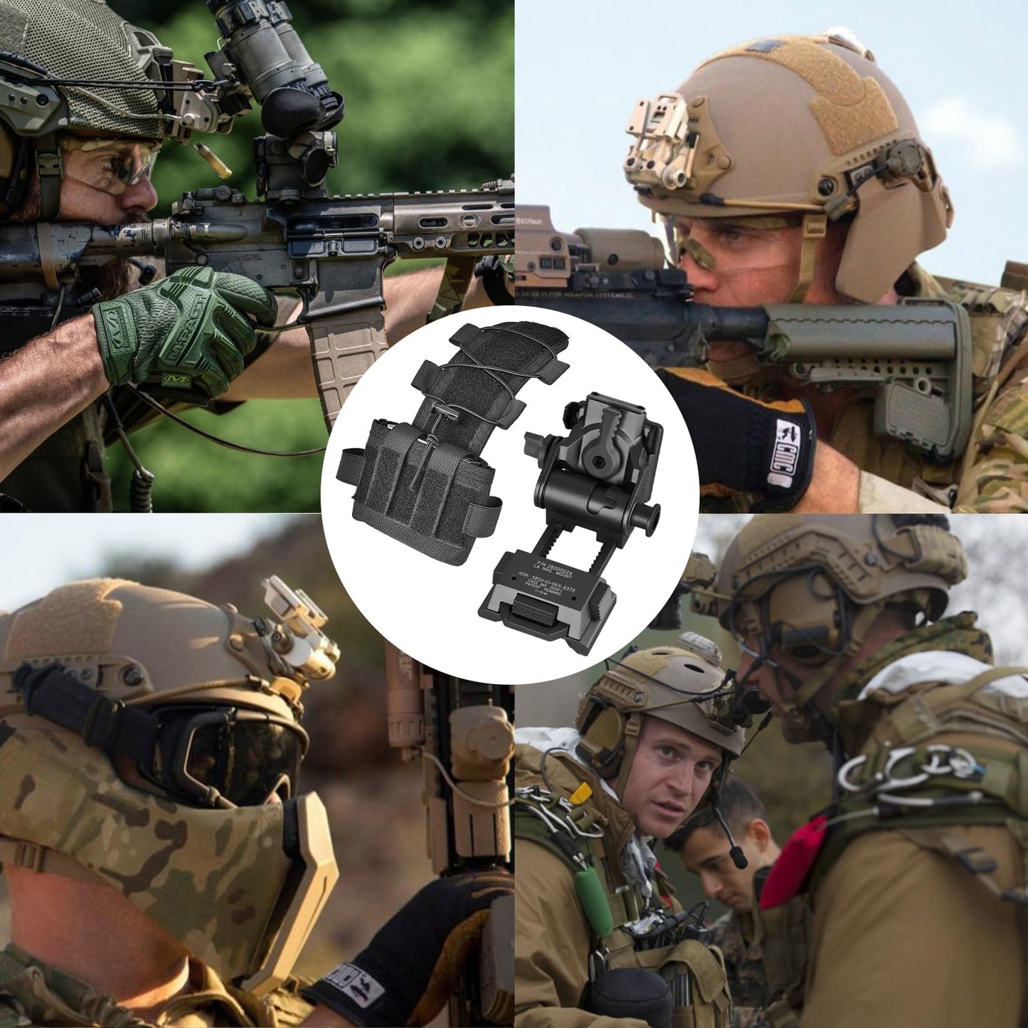 Gexmil CNC PVS15/18 Night Vision Goggles Mount for L4G24 NVG Mount and Tactical Helmet Battery Pouch MK2 Helmet Battery Pack(Black)