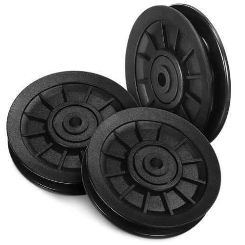 Vaguelly 3Pcs Fitness Pulley Wheel Lightweight Gym Pulley for Easy Replacement Maintenance Black Fitness Equipment Accessories for Home Gym