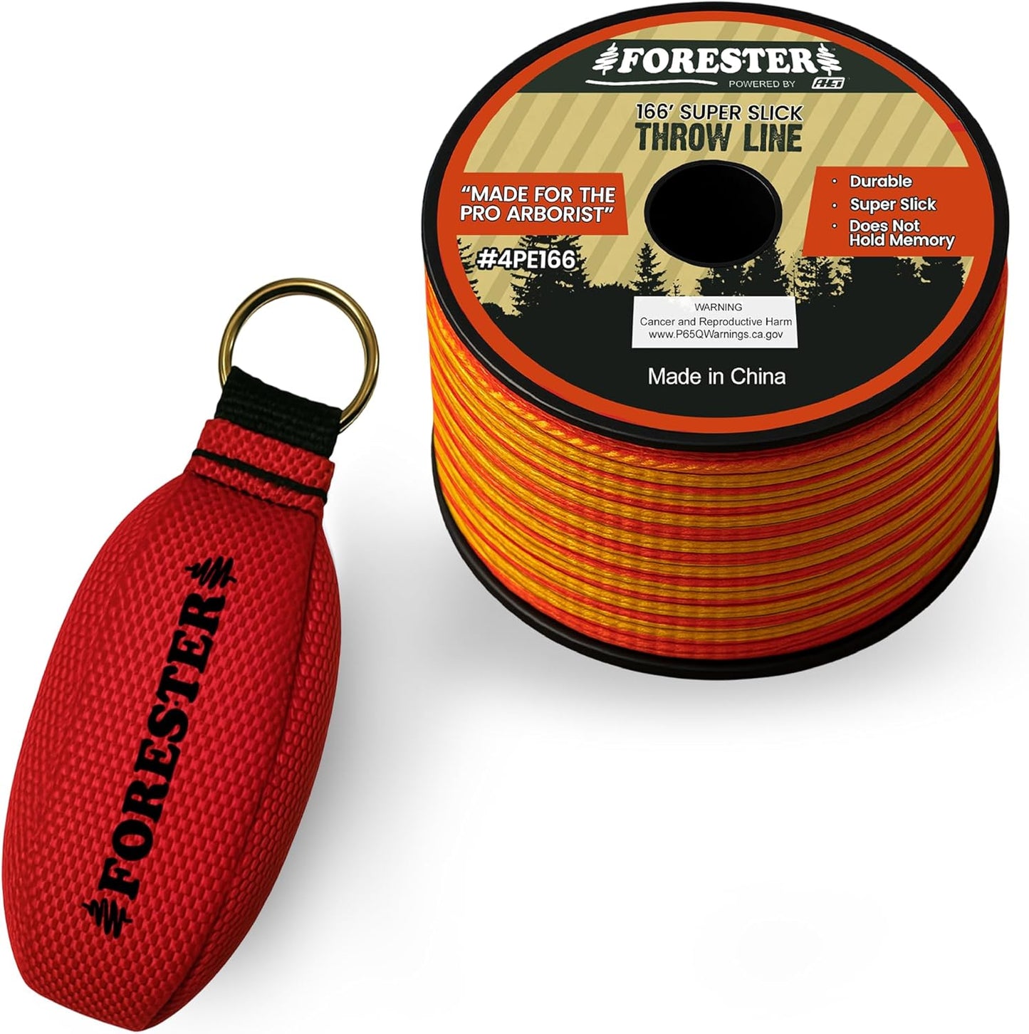 FORESTER Arborist Throw Line Kit | Throw Weight & 166ft Rope | Ultra Slick 100% Polyester Rope | Arborist Equipment for Tree Climbing