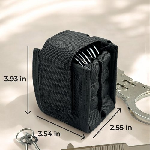 LUMERAM Heavy Duty Double Handcuff Pouch for Duty Belt - Perfect MOLLE Handcuff Case for Vest - Compatible with ASP/Hinged/Chain/Folding Rigid