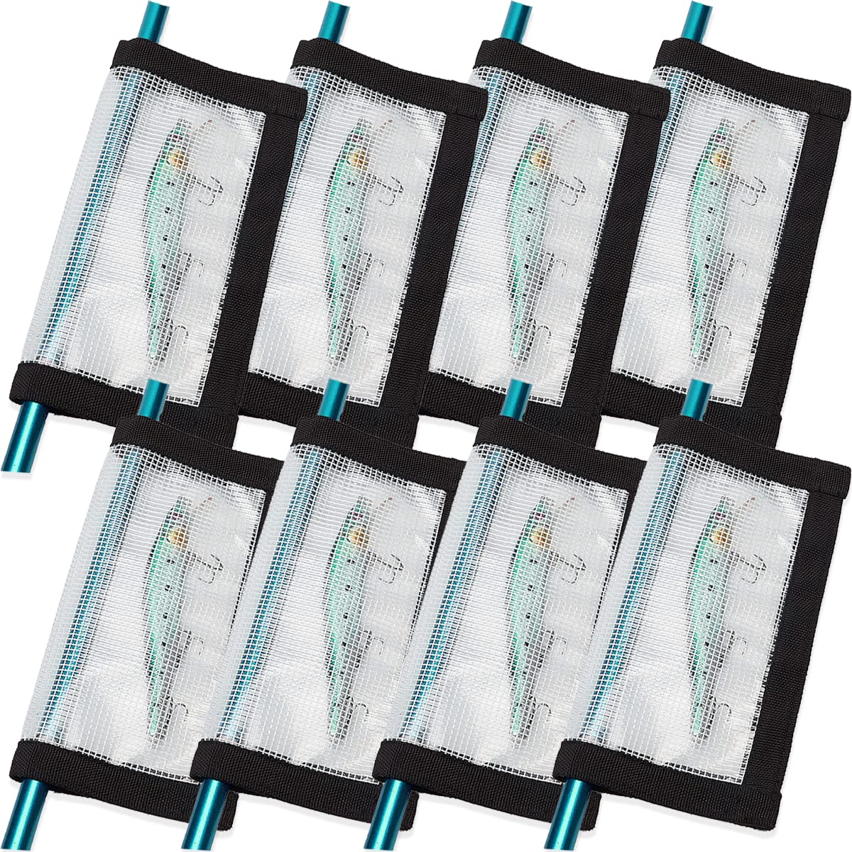 Ikerall 8 Pack Fishing Lure Wraps, Durable Clear PVC Lure Covers for Rod Fabric Hook Protectors