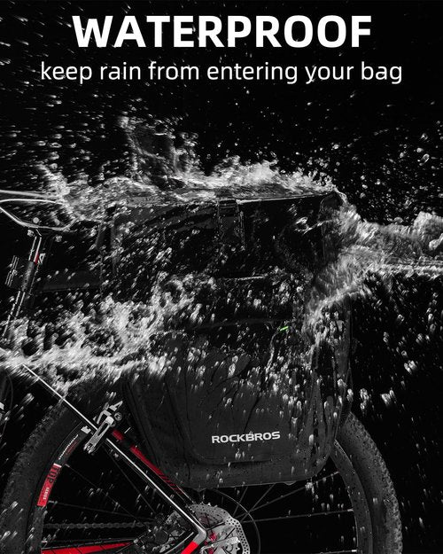 ROCKBROS Bike Pannier Waterproof 27L Large Capacity Bike Bag Rear Rack Bicycle Pannier Bag Waterproof for Grocery Touring Cycling Upgrade Black * 2