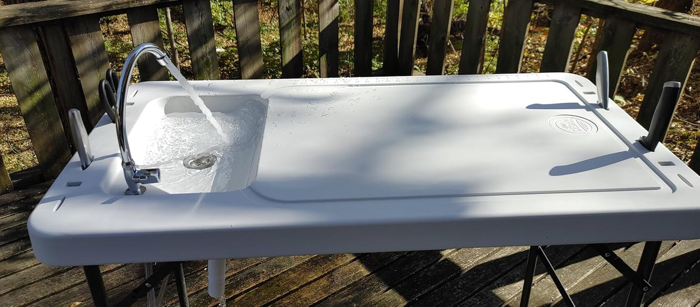 Old Cedar Outfitters Fish and Game Cleaning Table with Sink and Folding Legs