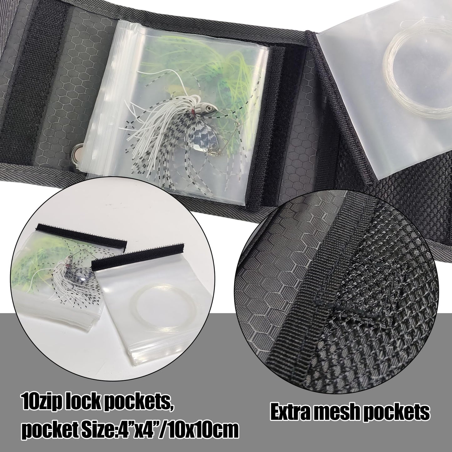 Aventik 10 Pocket Fishing Tackle Binder - Fly Fishing Leader Tippet Line Wallet Case - Great for Pre-Tied Carp and Catfish Rigs (2PACK - Orange+Blue)