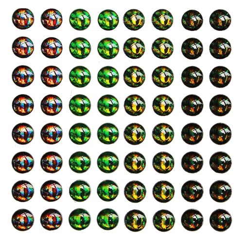 Tigofly 224 pcs 4 Colors 5mm 3/16" 4D Fish Eyes Sticky Fishing Lure Realistic DIY Crafts for Hooks Baits Fly Tying Materials