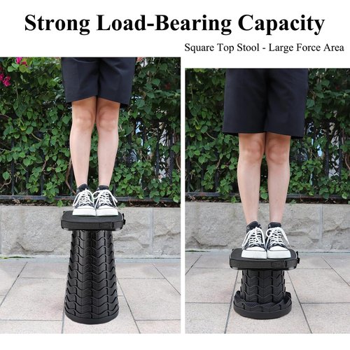 Telescopic Stool for Adults- Collapsible Stool with Cushion and Bag - Portable Collapsible Stool for Camping-Fishing-Hiking-BBQ - Sturdy Foldable Pop Up Stool - Lightweight and Compact Cyclone Seats