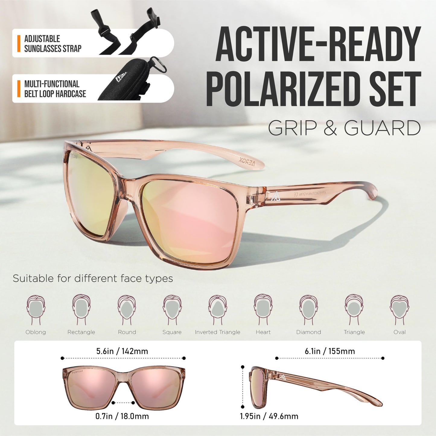 AEROX Large-Fit Polarized Sunglasses for Running, Golf, Fishing, Driving and Cycling - UV Protection Sports Glasses for Men, Women