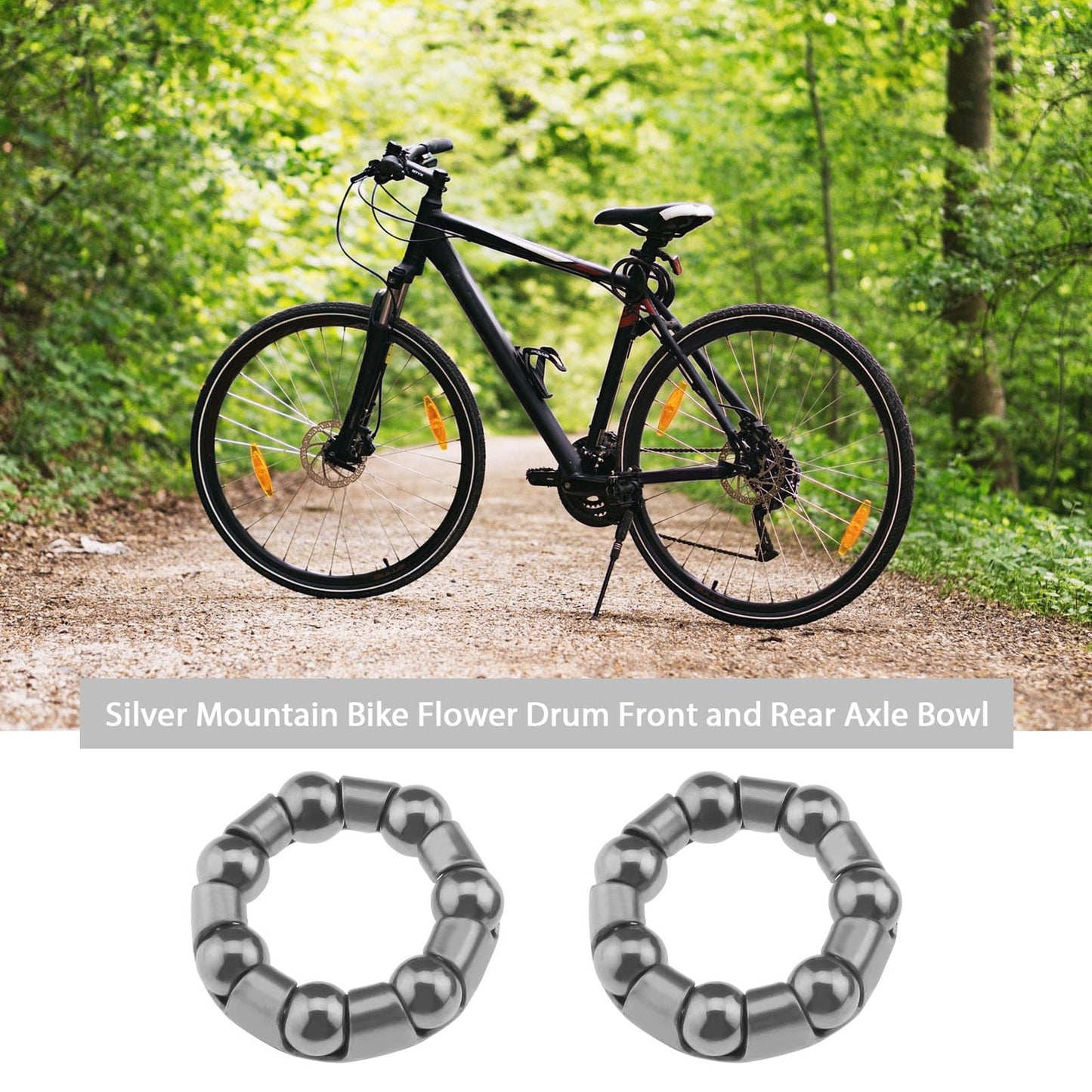 SING F LTD 2PCS Front Axle Cups for 5/16 Front Hub & 2PCS Rear Axle Cups for 3/8 Rear Hub Mountain Bike Bicycle Accessories with 2 Front & 2 Rear Hub Bearings