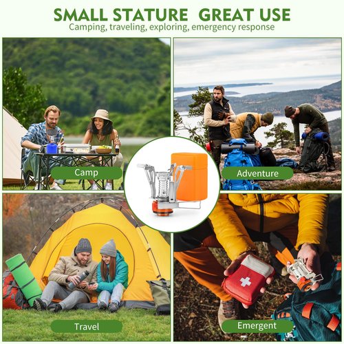 KUBQLIG Portable Camping Stove Backpacking Stove, Specialized Camping Stove with Piezo Ignition Stable Support Wind-Resistance, Camp Stove for Camping Hiking&Outdoor Adventure Cooking