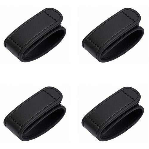 TACNEX Duty Belt Keepers with Hook & Loop Closure for 2.25" Wide Belt Retainer Law Enforcement Police Security Leather Belt Accessories Plain Black