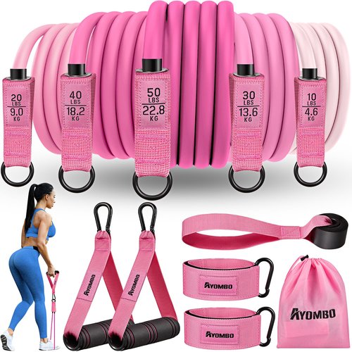 Resistance Bands with Cuffs, Resistance Bands, Ankle Bands for Working Out, Exercise Bands with Handles for Working Out, Fitness Bands for Women, Workout Equipment for Home Gym