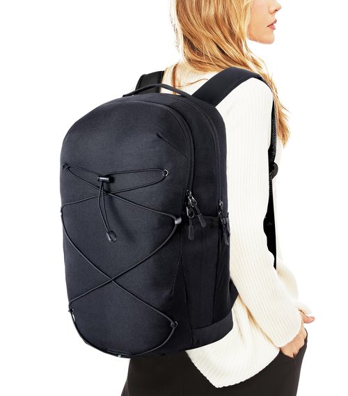 KEOFID Casual Backpack for Men and Women, Hiking Backpack for Travel, Black Daypacks for Sports, College, Water Resistant(Black)