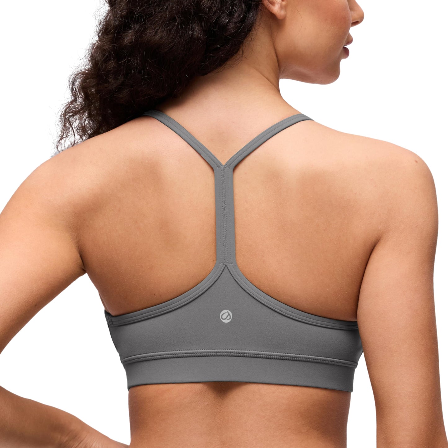 CRZ YOGA Butterluxe Y Back Sports Bras for Women - Padded Racerback Low Impact Spaghetti Thin Strap Workout Yoga Top Mojave Tan X-Large