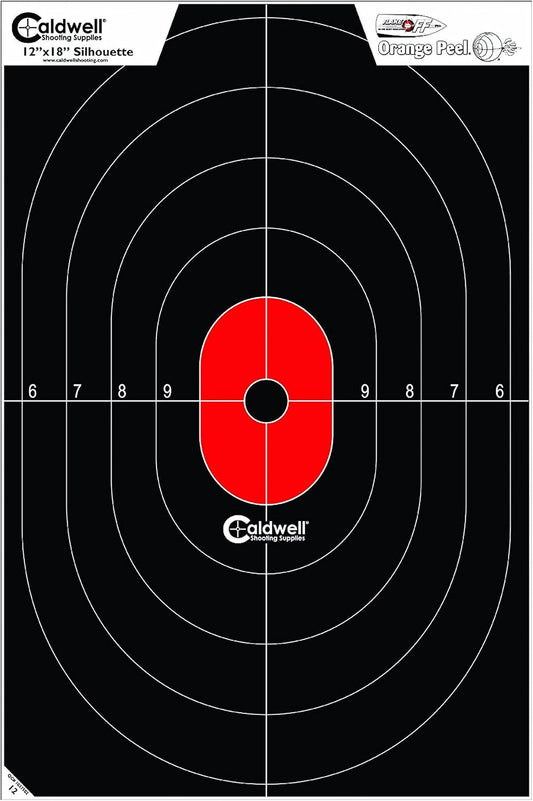 Caldwell Silhouette Center Mass Targets with Hi Vis Flake Off Material and Strong Construction for Outdoor, Range, Shooting and Hunting