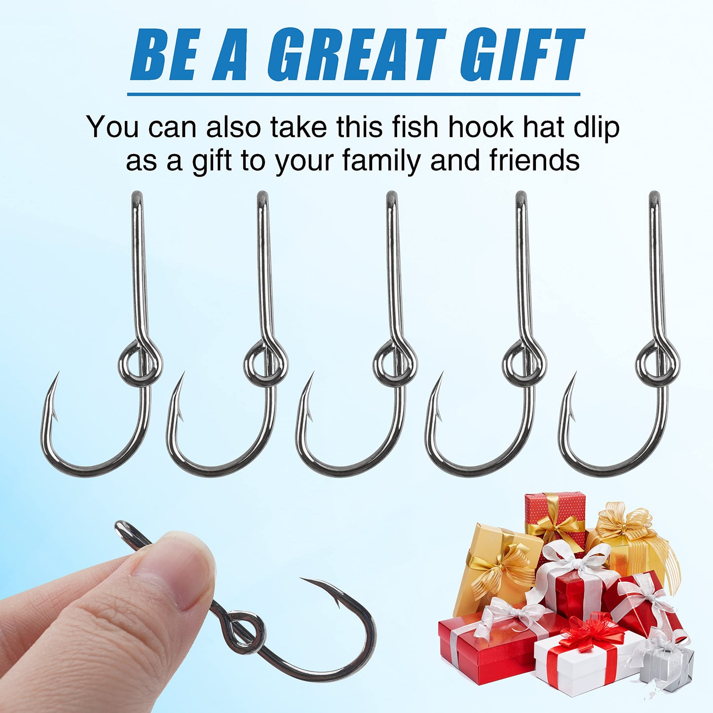 Fishing Hook Hat Pins Fishing Hook Hat Clip Fish Hooks for Hat, Gold/Black Fish Hook Hat Tie Clip for Outdoor 12PCS (mixed-12pcs)