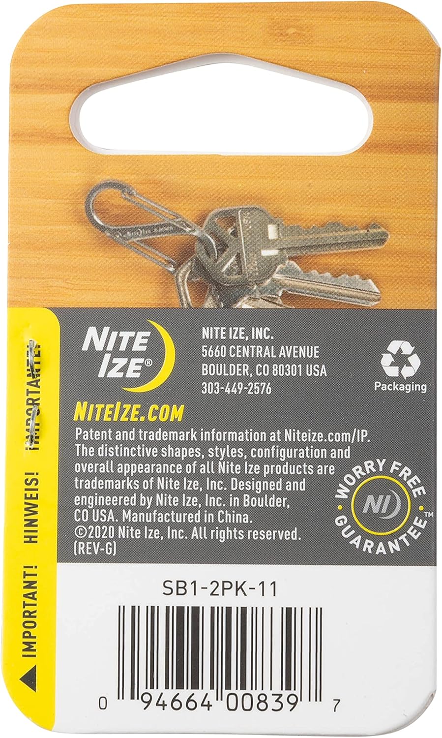 Nite Ize Size-1 S-Biner Dual Carabiner, Stainless-Steel, 2-Pack