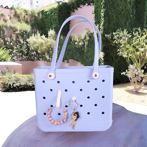 LIGHUFEIC Key Holder Set Accessories for Bogg Bag,Star-Shaped Keychain, Insert Charm Carabiner Keychain Compatible with Bogg Bag Beach Tote Bag- Finding Your Keys Quickly(White)