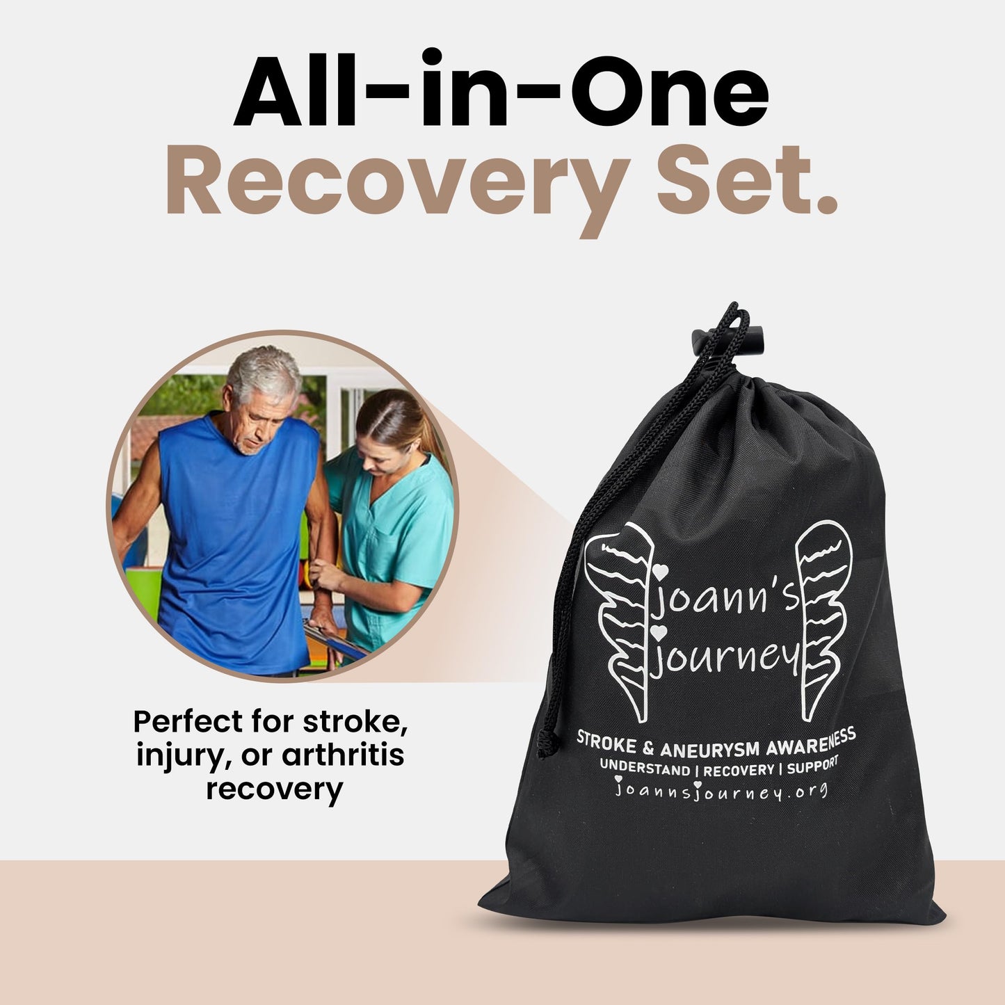 JoAnn's Journey Multi-Piece Hand Therapy Exercise Kit, Rehabilitate Strength, Grip, Coordination After Stroke Aneurysm
