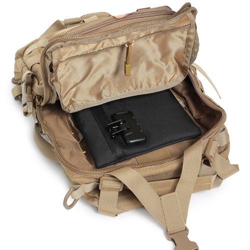 Tactical Tool Bag with Combination Lock - 9.4" x 6.5" Zippered Range Tool and EDC Gear Pouch - Nylon Organization Pouch for Storage, Travel, Office (Black)