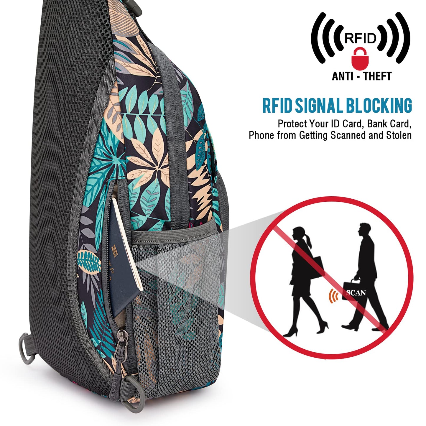 G4Free Sling Bag RFID Blocking Sling Backpack and Small Chest Shoulder Backpack