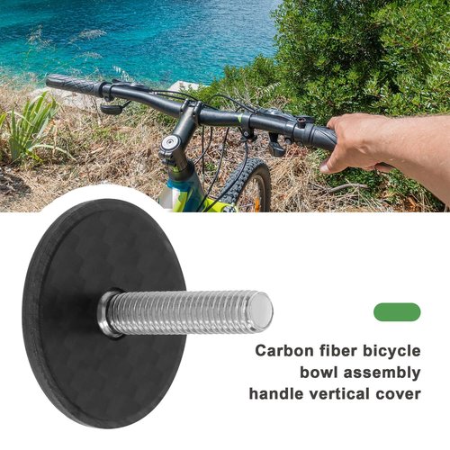 SING F LTD Carbon Fiber Headset Top Cap with Steel Screw M6 x 35mm for 1-1/8 Inch Bicycle Steering Tubes MTB Road Bike Parts Cycling Components