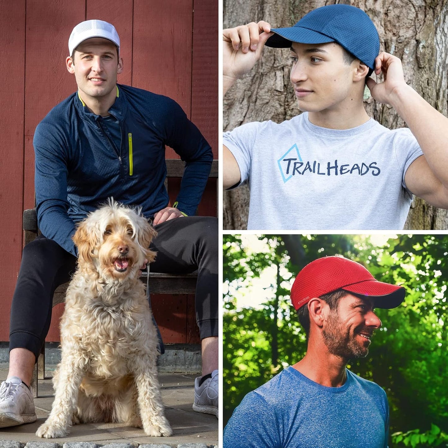TrailHeads Performance Mens Running Hat - Lightweight, Quick Dry Workout Hats for Men - Athletic Sports Cap for Tennis, Gym