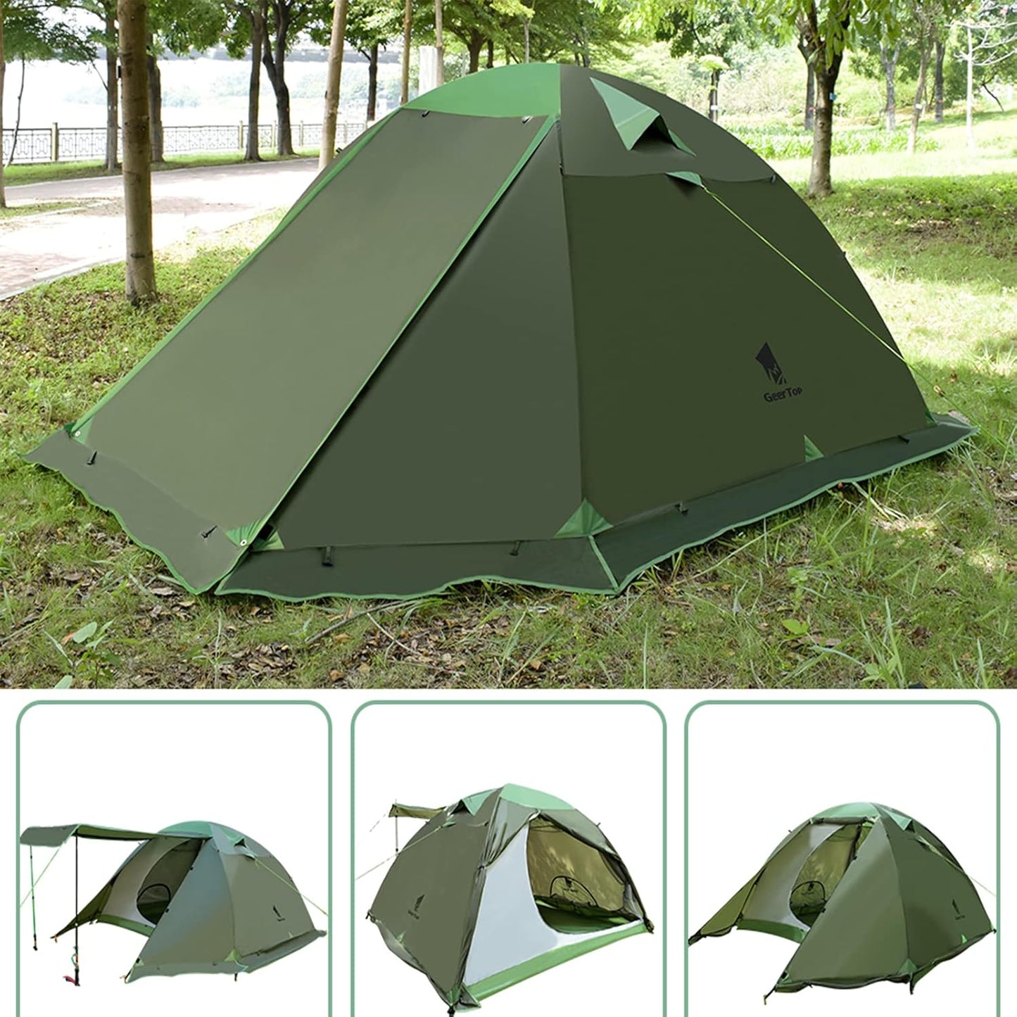 GEERTOP 4 Person 4 Season Tent for Camping Waterproof Double Layer Easy Set Up Family Tent for Camping Hiking Backpacking Outdoor Travel
